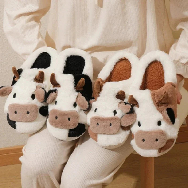 Her Cow Fuzzy Slipper