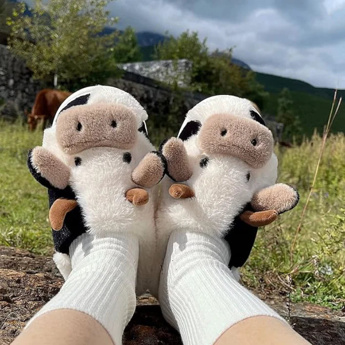 Her Cow Fuzzy Slipper
