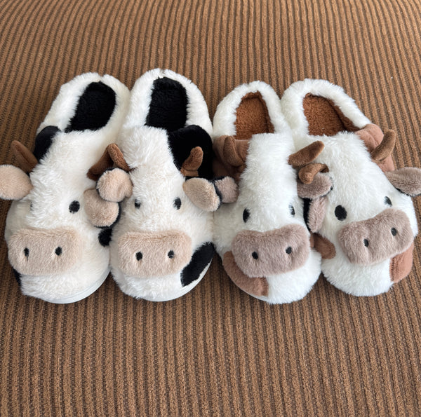 Her Cow Fuzzy Slipper