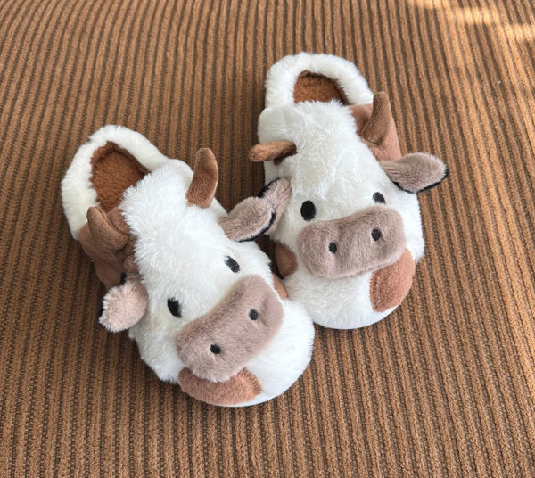 Her Cow Fuzzy Slipper