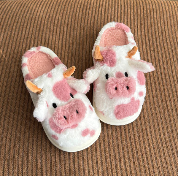 Her Cow Fuzzy Slipper