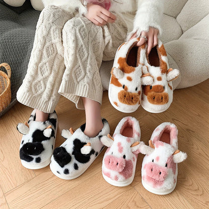 Her Cow Fuzzy Slipper