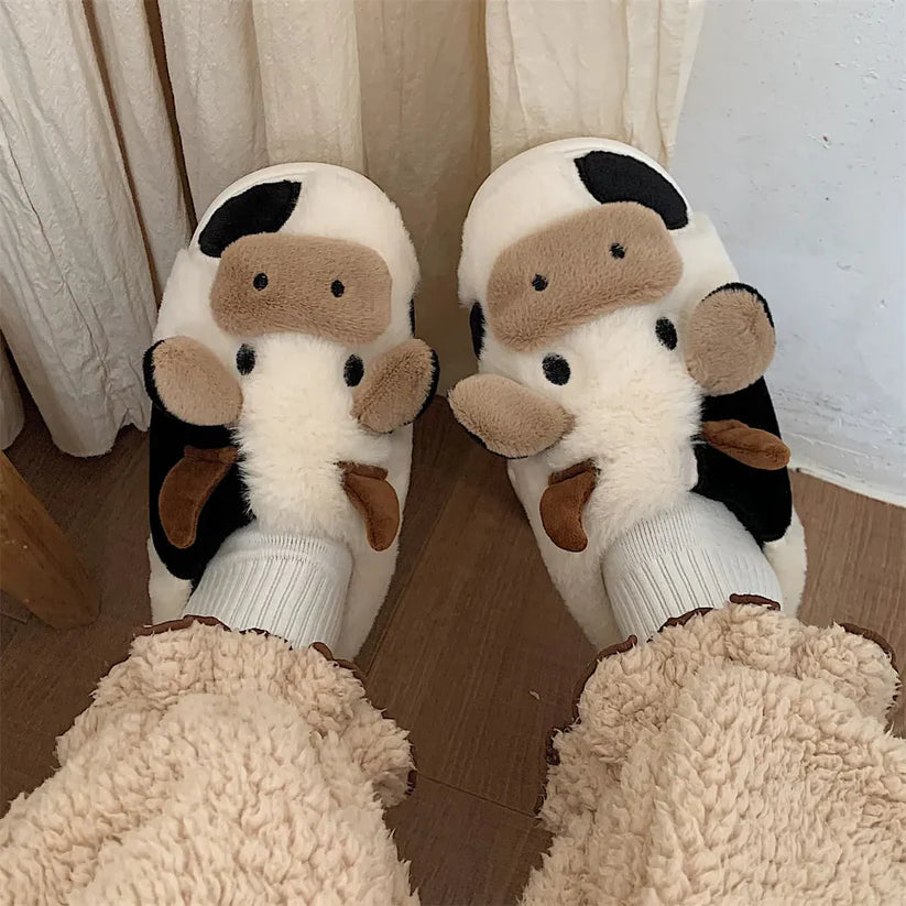 Her Cow Fuzzy Slipper