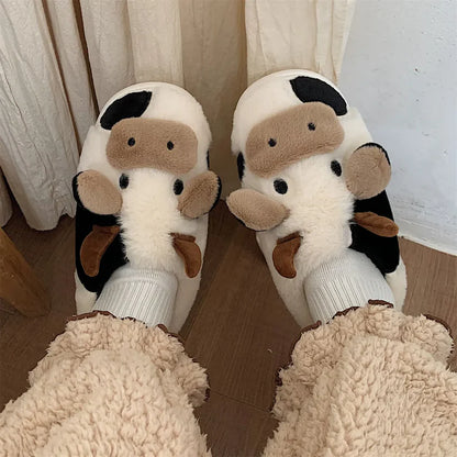 Her Cow Fuzzy Slipper
