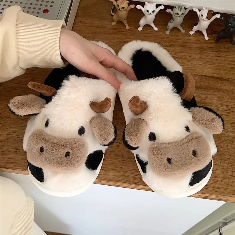 Her Cow Fuzzy Slipper
