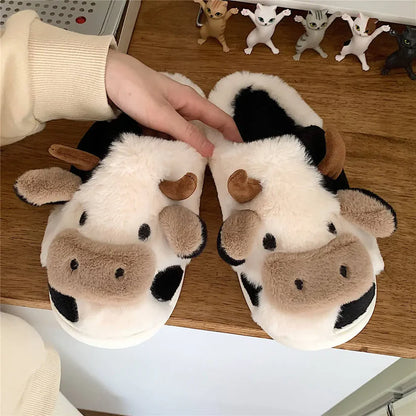 Her Cow Fuzzy Slipper