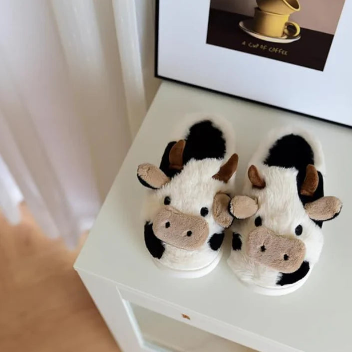 Her Cow Fuzzy Slipper