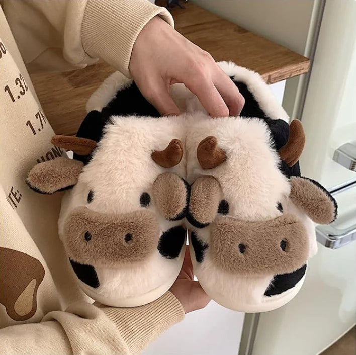 Her Cow Fuzzy Slipper