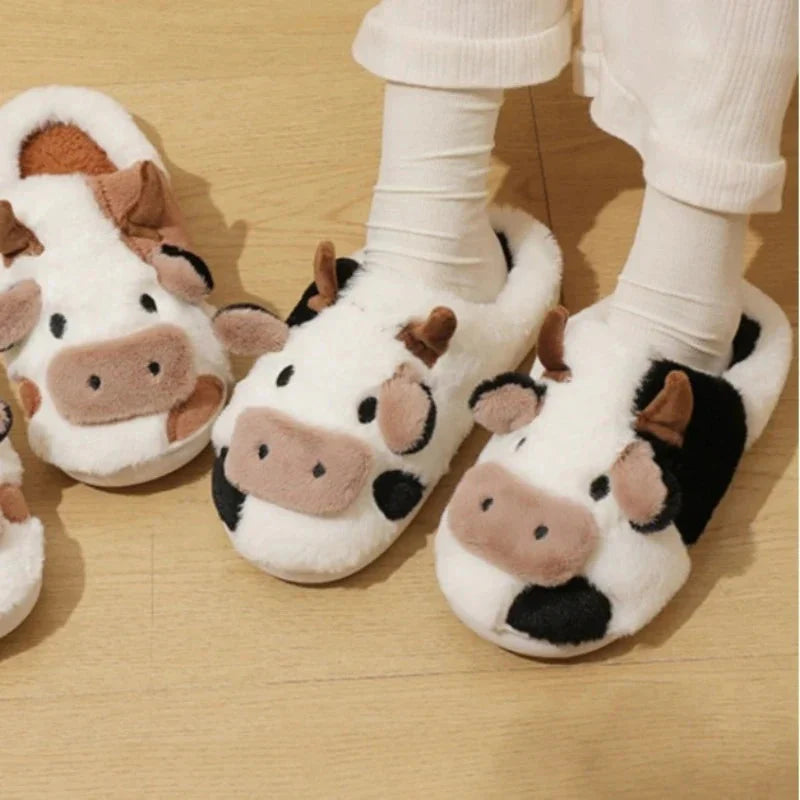 Her Cow Fuzzy Slipper
