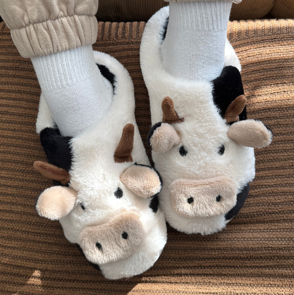 Her Cow Fuzzy Slipper