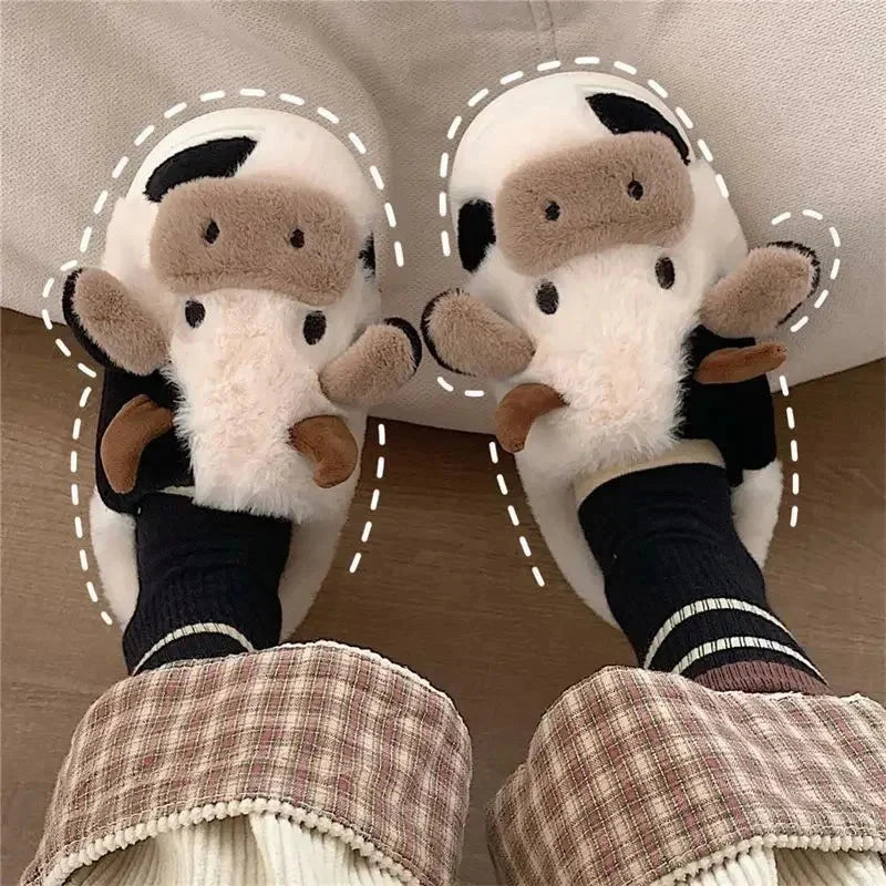 Her Cow Fuzzy Slipper